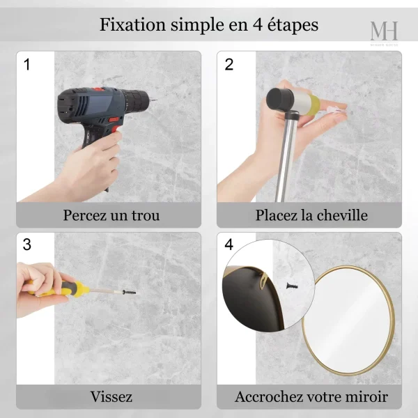 Miroir décoratif doré, style raffiné pour tous les intérieurs