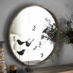 Grand Miroir Rond en Bois - Design Naturel et Authentique