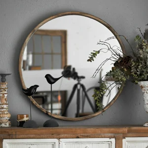 Miroir Rond - Finition Naturelle et Esthétique Authentique