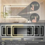 Miroir salle de bain LED avec fonction anti-buée
