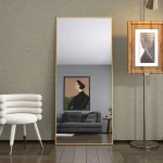 Grand miroir sur pied doré 180x80 cm contemporain