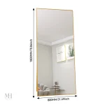 Miroir doré sur pied au style moderne et élégant
