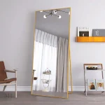 Miroir 180x80 cm au design contemporain doré