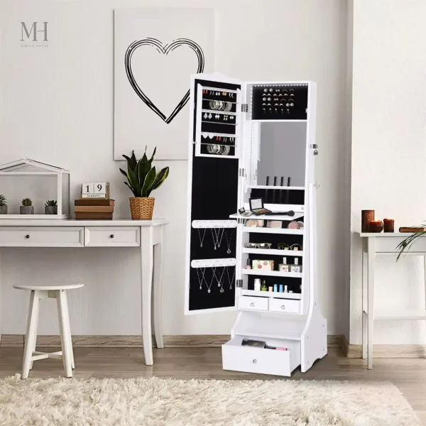 Armoire bijoux miroir avec rangement pratique