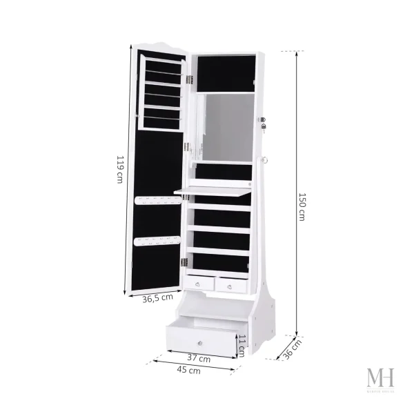 Rangement efficace pour bijoux dans un miroir