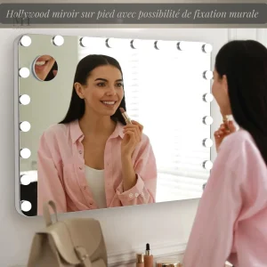 Miroir LED Hollywood avec éclairage ajustable