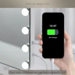Miroir élégant avec éclairage pour une application facile