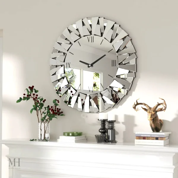 Horloge murale miroir au design moderne et élégant