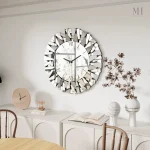 Horloge murale à miroir pour un espace chic et pratique