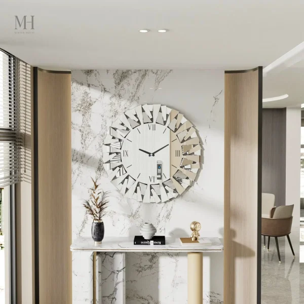 Miroir design avec précision horaire intégrée