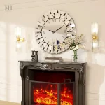 Miroir moderne avec horloge pour un décor raffiné