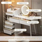 Coiffeuse élégante avec miroir LED intégré