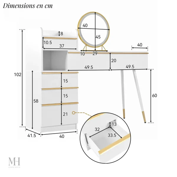Miroir LED pour un espace beauté chic