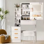 Meuble Coiffeuse Miroir avec Éclairage LED Ajustable