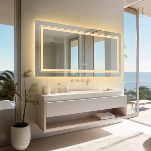 Miroir LED 120x60 avec anti-buée et éclairage réglable