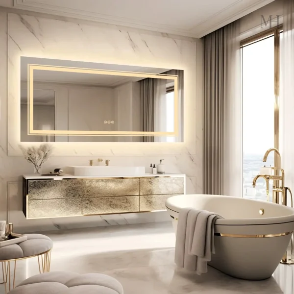 Miroir design LED 120x60 avec fonctionnalité anti-buée