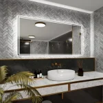 Grand miroir salle de bain moderne et élégant
