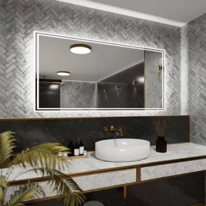 Grand miroir salle de bain moderne et élégant