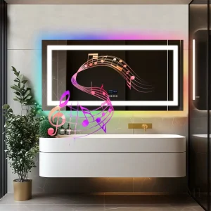 Miroir LED 160x80 avec éclairage RGB et Bluetooth