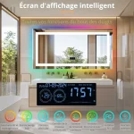 Miroir LED moderne avec éclairage coloré pour salle de bain