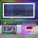 Miroir 160x80 avec lumière LED et effet anti-buée