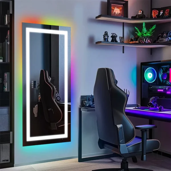 Miroir Bluetooth avec éclairage RGB pour ambiance personnalisée