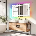 Miroir LED avec options de lumière RGB pour décoration