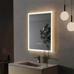 Miroir LED 50 cm avec éclairage tactile et antibuée