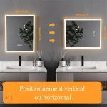 Miroir LED 50 cm pour un éclairage optimal en salle de bain
