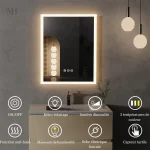 Miroir antibuée avec LED pour une utilisation pratique