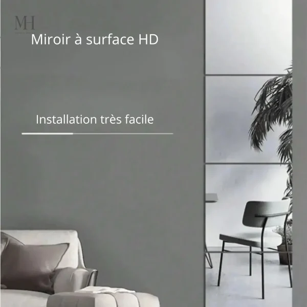 Panneaux de miroir 20x20 cm sans perçage