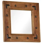Miroir décoratif 50x50 cm en bois d'acacia