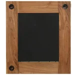 Miroir carré avec finition en bois et acier élégant