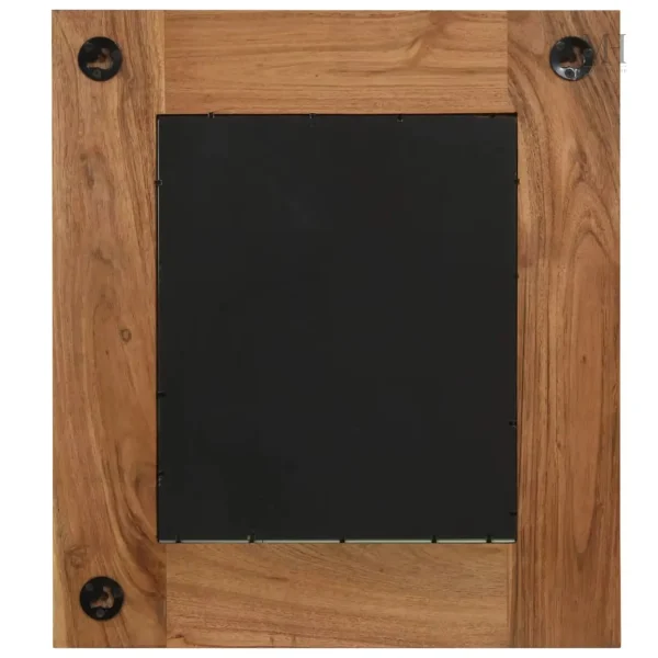 Miroir carré avec finition en bois et acier élégant
