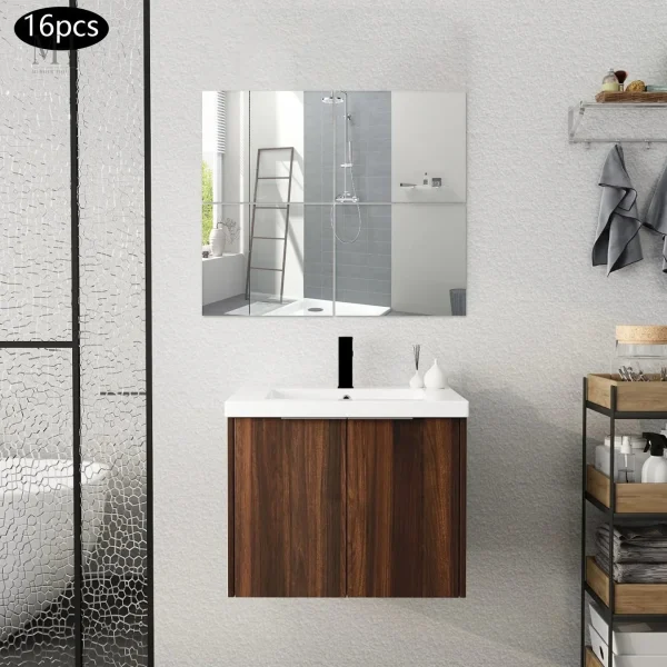 Miroir Adhésif Flexible, 16 Pièces pour Décoration Moderne