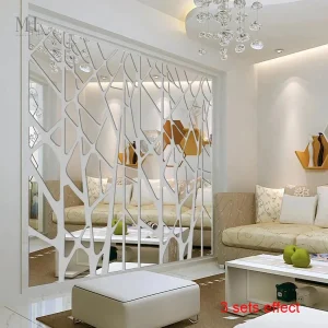 Miroir mural adhésif décoratif motif branches