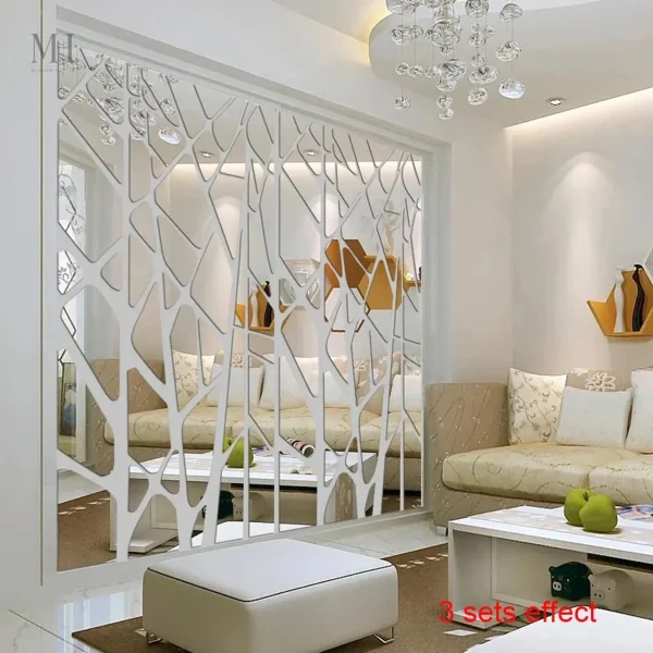 miroir-adhesif-1 Miroir mural adhésif décoratif motif branches
