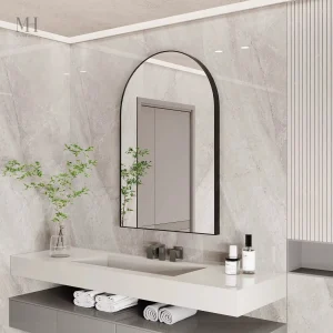 Miroir au design industriel, forme arche élégante