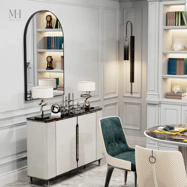 Miroir mural design industriel, accent décoratif fort