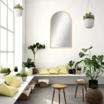 Miroir Arche Bois Naturel 110×65 cm