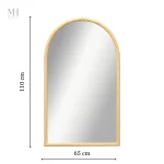Grand miroir mural en bois, style naturel et élégant
