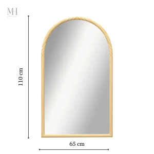 Grand miroir mural en bois, style naturel et élégant