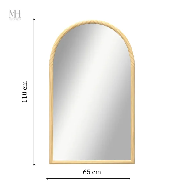 Grand miroir mural en bois, style naturel et élégant