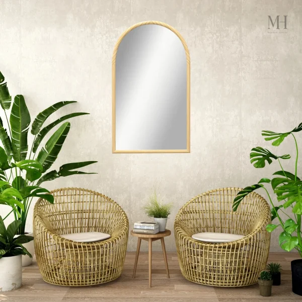 Miroir en bois 110×65 cm, accent organique pour mur