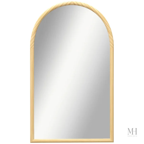 Miroir au style scandinave, forme d'arche bois naturel