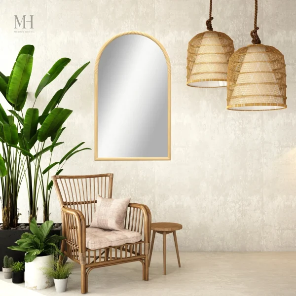 Miroir décoratif en bois, grand format 110×65 cm
