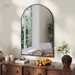 Grand miroir mural avec cadre en aluminium