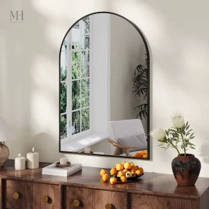 Grand miroir mural avec cadre en aluminium