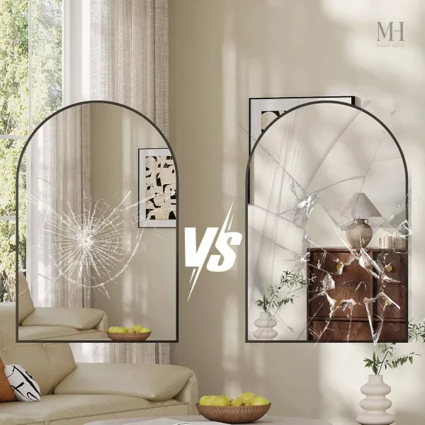 Miroir moderne en verre de sécurité