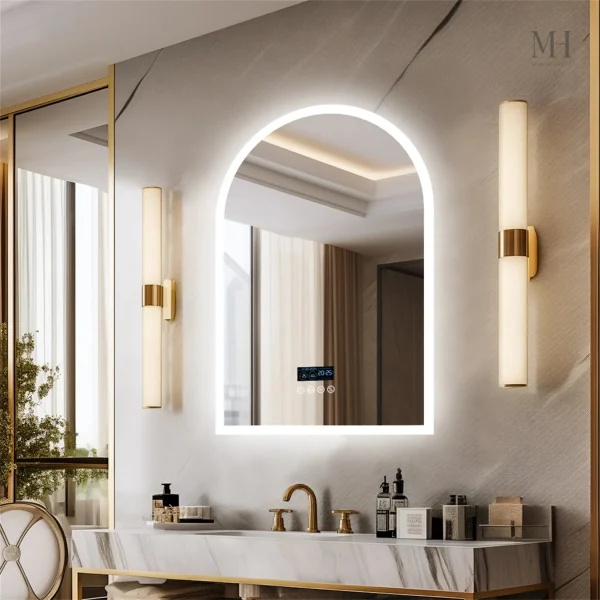 miroir-arche-salle-de-bain-1 Miroir lumineux LED avec Bluetooth pour salle de bain